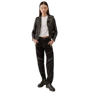 Urban Outfitters BDG Tapered Moto Jean. Black Size 25 #972